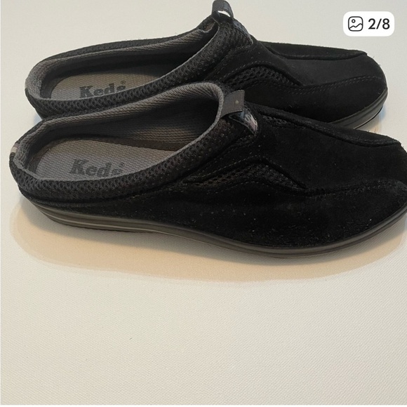 Keds Womens  Black Suede Slip-Ons 6.5 SB-1 - Picture 2 of 8